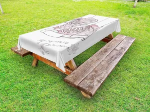 Lunarable Cartoon Outdoor Tablecloth, Shoes with Floral Pattern Teenage Girls Sneakers Flowers Birds Retro Urban, Decorative Washable Picnic Table Cloth, 58" X 84", Dried Rose White