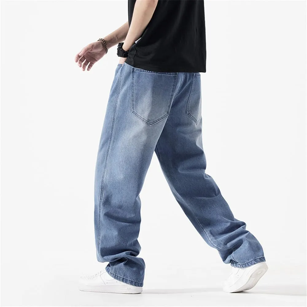 LUOBANIU Men's Baggy Jeans Hip Hop Loose fit 90s Vintage Denim Pants Dance Skater Skateboard Pants Straight Leg Jeans