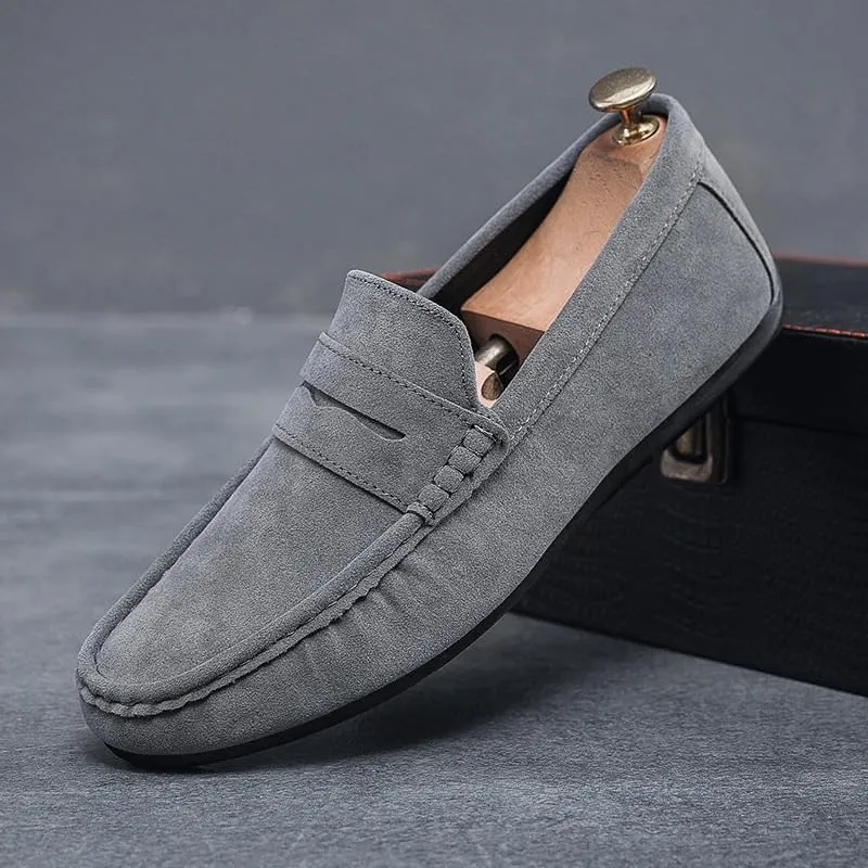 Luxury Design Suede Men's Loafers Black Casual Dress Shoes for Nightclub Party Monk Strap Men Shoes