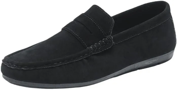 Luxury Design Suede Men's Loafers Black Casual Dress Shoes for Nightclub Party Monk Strap Men Shoes