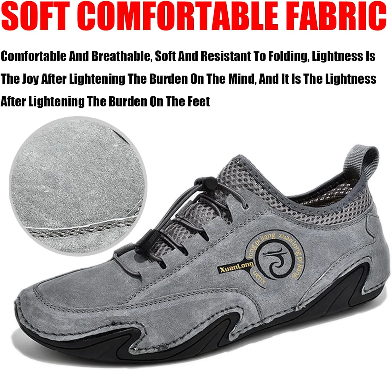 Lymphvity Men's ltalian Handmade Leather Sneakers Outdoor Slip On Non-Slip Walking Shoes Breathable Lightweight Lace Up Walking Driving Sports Shoes