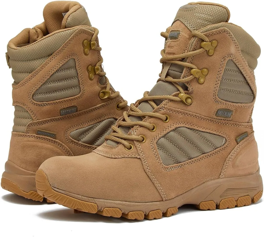 MAGNUM Men's Bragg Waterproof Tactical Boots for Men, Mens Military Hiking Boots, Breathable Light Weight Work Boots for Men