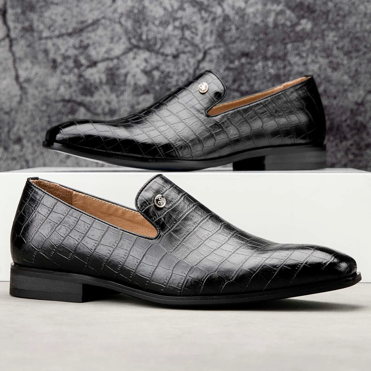 Meijiana Mens Loafers Wedding Dress Shoes Slip-On Loafers for Men Tuxedo Suit Shoes