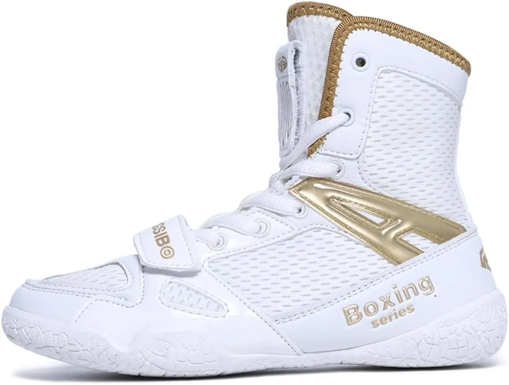 Men Women Wrestling Shoes High Top Boxing Sneakers Boys & Girls Fighting Shoes Powerlifting Bodybuilding Boots