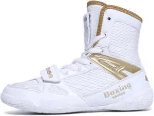 Men Women Wrestling Shoes High Top Boxing Sneakers Boys & Girls Fighting Shoes Powerlifting Bodybuilding Boots