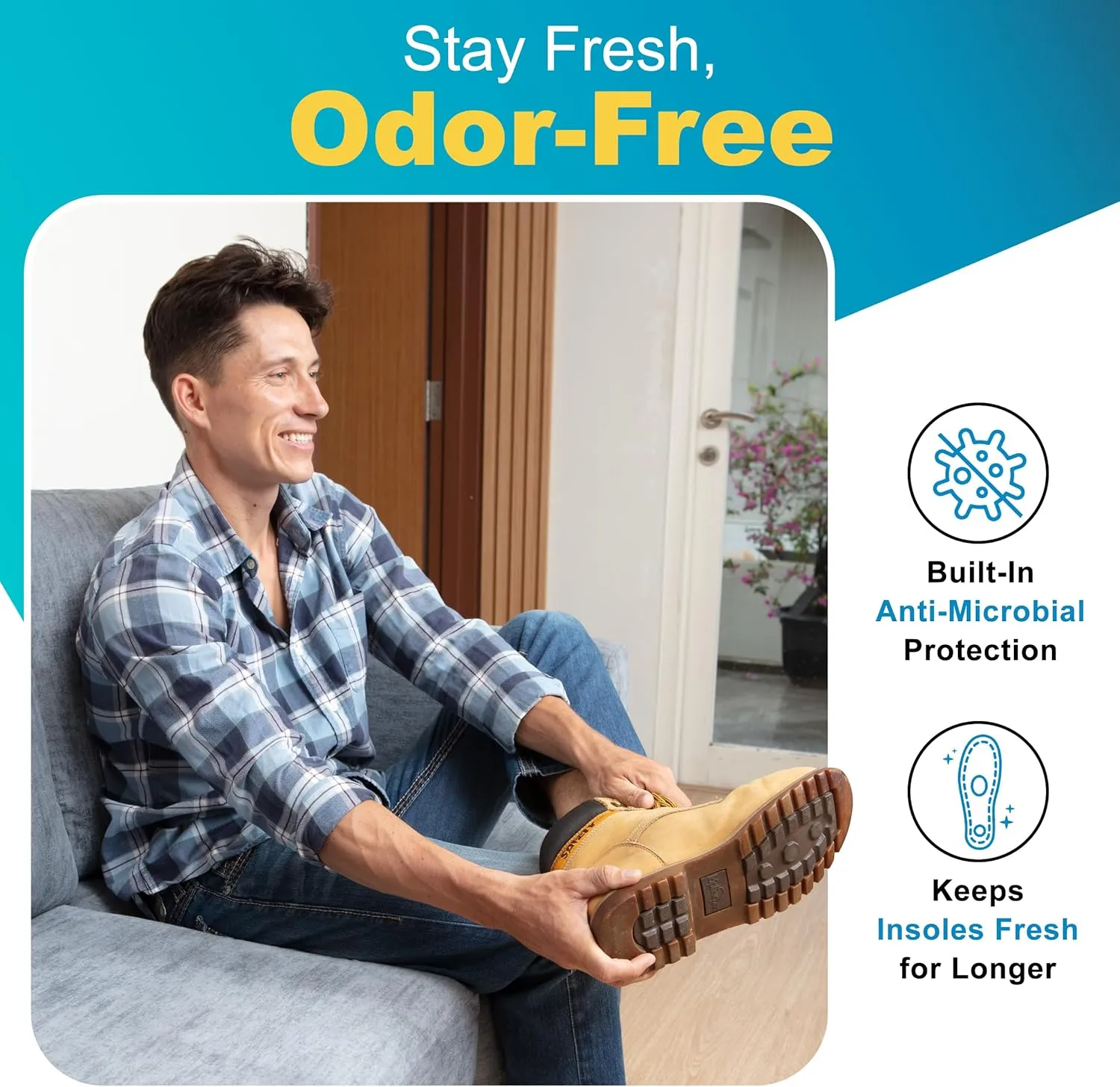 Men’s 10/11 Shoe Insert | Anti-Fatigue Insoles Men & Women | Polyurethane Shoe Sole & Memory Foam Move Insoles | Shoes Insoles for Men & Women