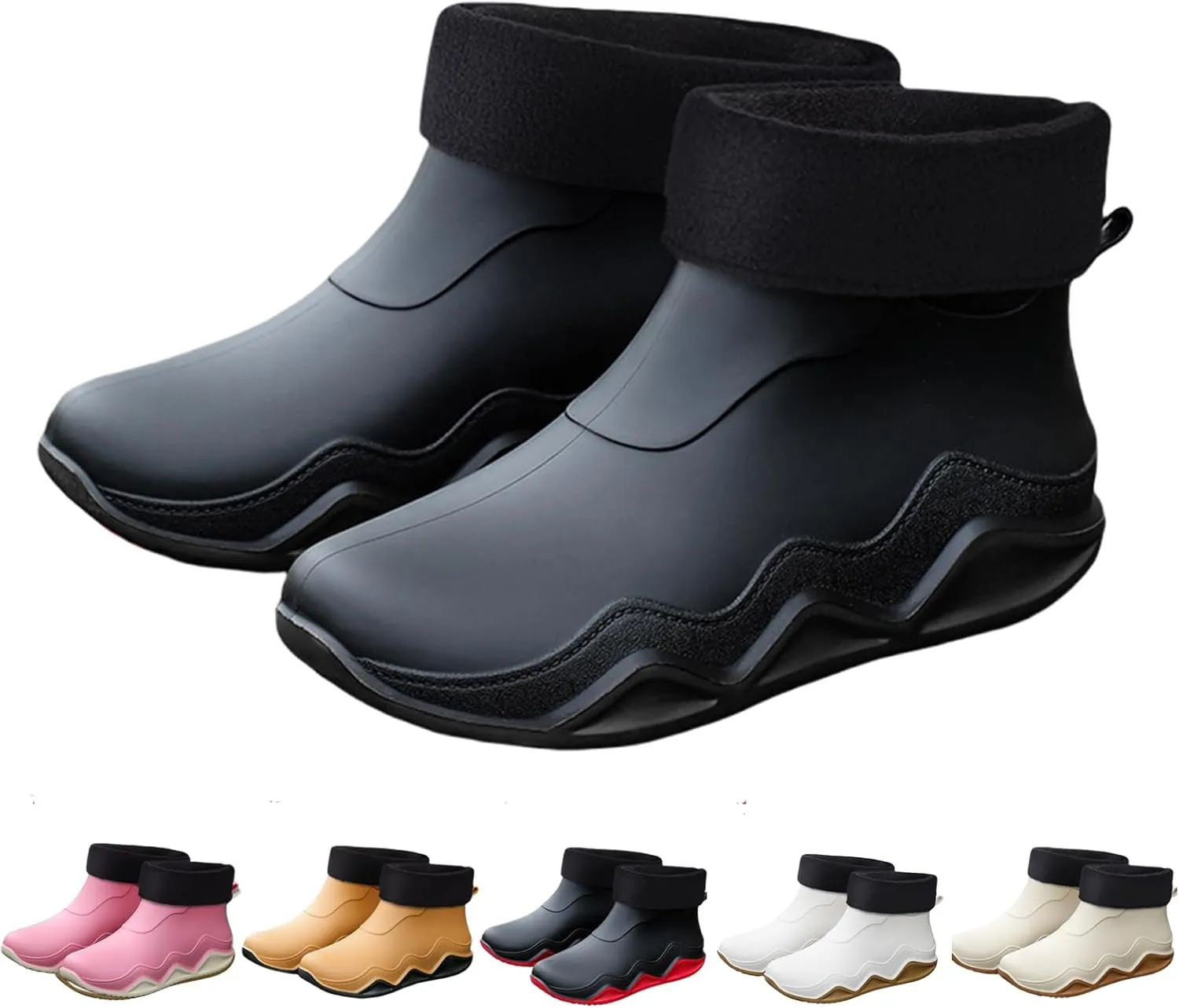 Men's and women's couple fashion rain boots, non-slip wear-resistant waterproof rain shoes for outdoor work fishing travel