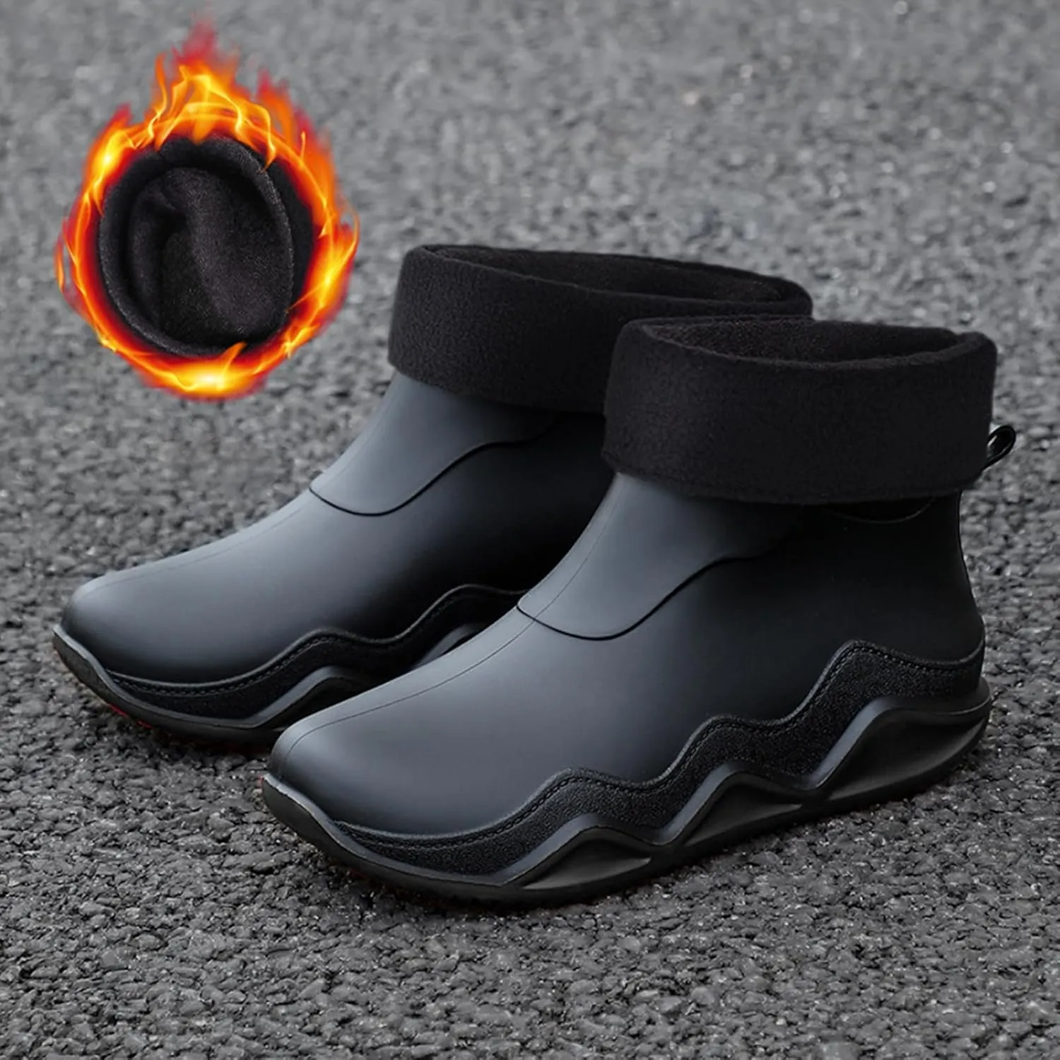 Men's and women's couple fashion rain boots, non-slip wear-resistant waterproof rain shoes for outdoor work fishing travel