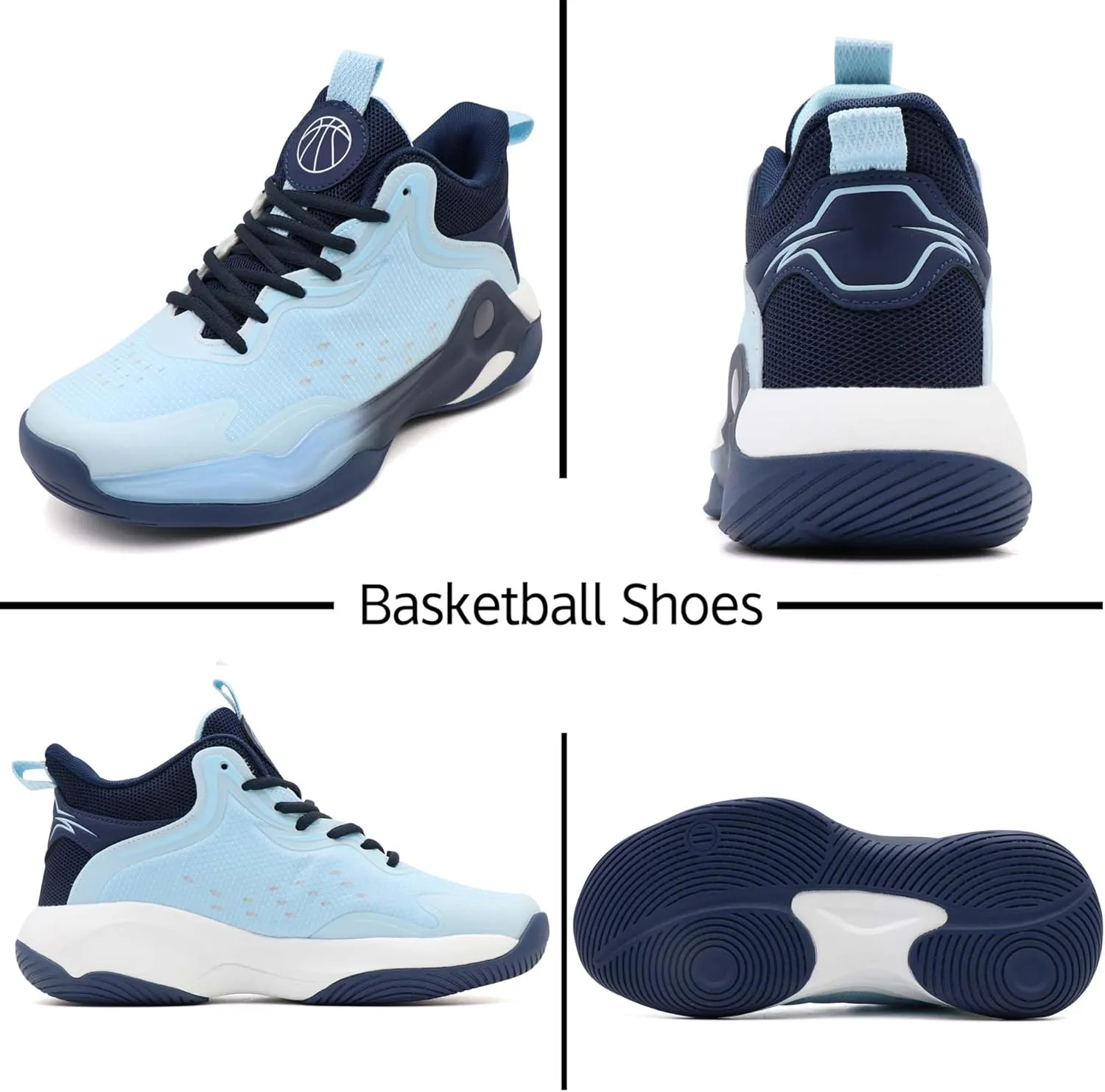 Men’s Basketball Shoes, Indoor or Outdoor Basketball Sneakers for Men, Street or Court