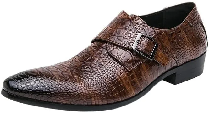 Men's Black Crocodile Leather Loafers, Luxury Casual Dress Shoes, Slip-On Moccasins, Italian Fashion Driving Shoes for Men