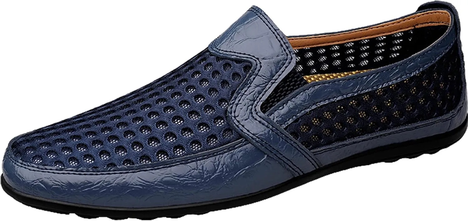 Men's Breathable Mesh Loafers Casual Slip-on Outdoor Walking Hiking Shoes