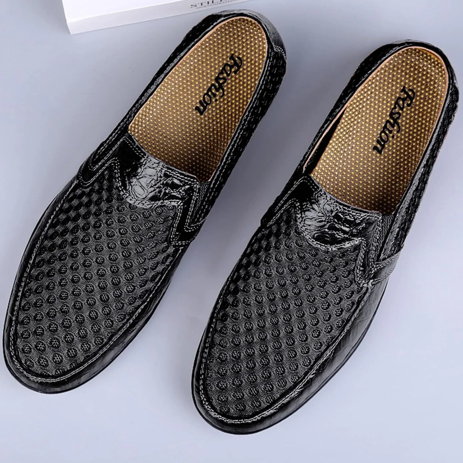 Men's Breathable Mesh Loafers Casual Slip-on Outdoor Walking Hiking Shoes