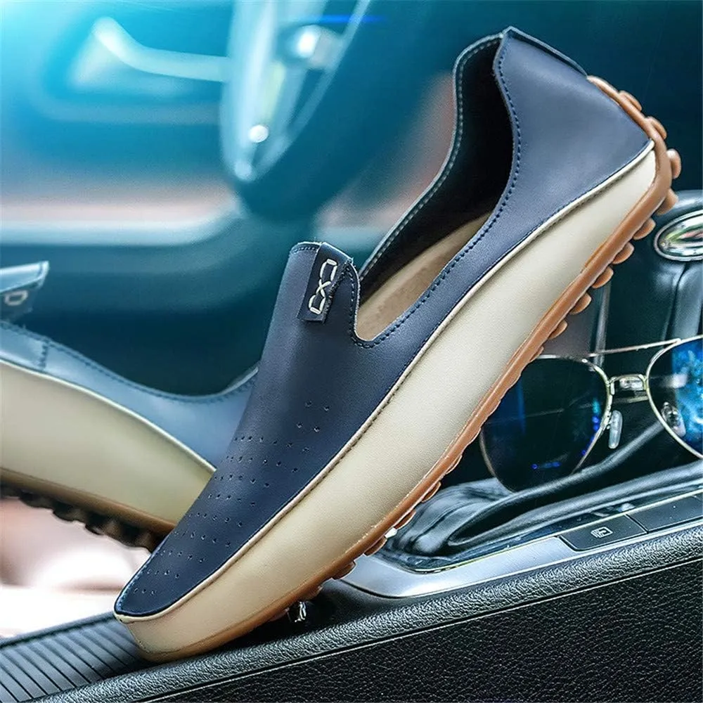 Men's Casual Loafers Summer Breathable Lightweight Smooth Microfiber Leather Shoes Fashion Hollow Soft Rubber Anti-Skid Driving Shoes