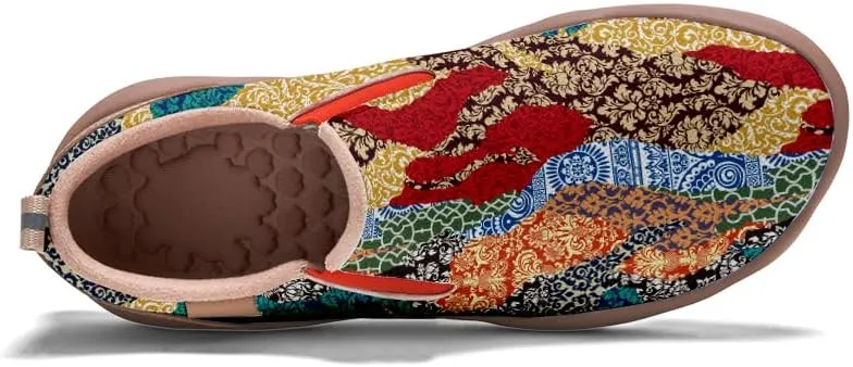 Men's Casual Slip-on Loafers Art Painted Lightweight Comfortable Sneakers Walking Travel Shoes Patchwork Floral Plants Pattern