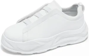 Men's Chunky Platform Slip On Leather Sneakers Classic Non-Slip Fashion Sneakers Casual Comfortable Walking Dad Shoes