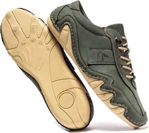 Men's Comfortable Barefoot Walking Shoes Fashion Lightweight Zero Drop Elastic Lace-up Slip-on Casual Driving Shoes