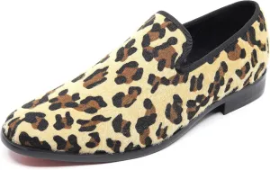 Men's Fashion Leopard Print Smoking Dress Loafers Slip On Shoes SM-03