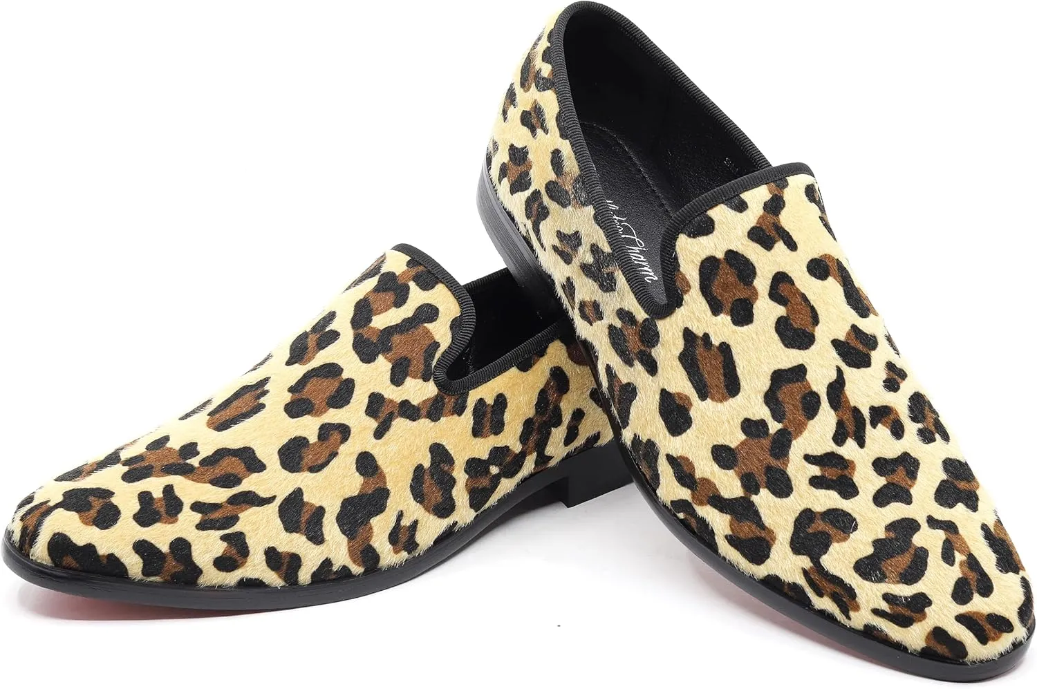Men's Fashion Leopard Print Smoking Dress Loafers Slip On Shoes SM-03