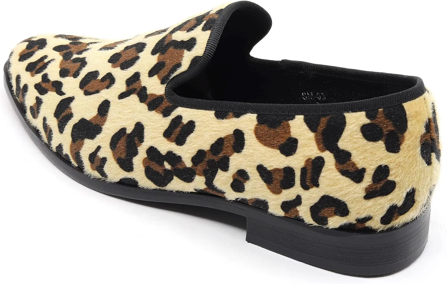 Men's Fashion Leopard Print Smoking Dress Loafers Slip On Shoes SM-03