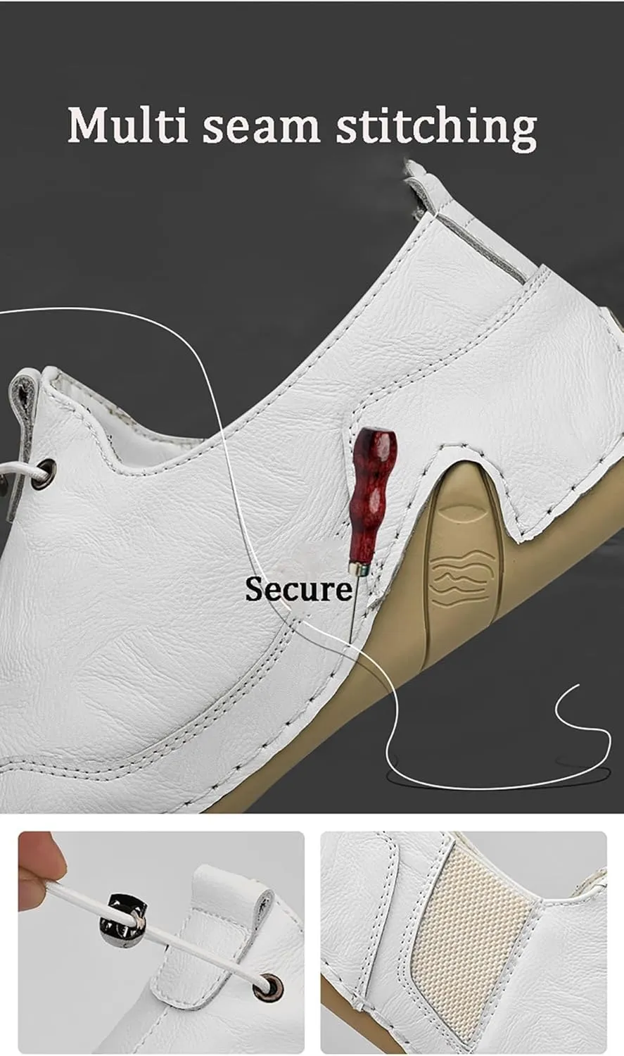 Men's Fashion Men Leather Loafers Flats Sewing Slip-On Casual Dressy Shoes Fall Trendy Walking