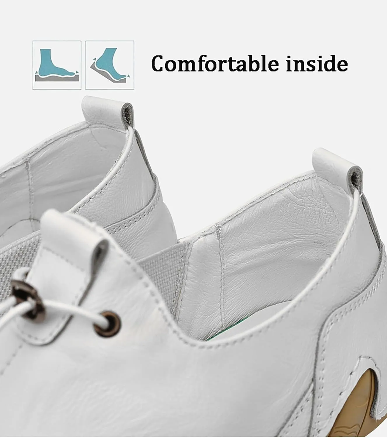 Men's Fashion Men Leather Loafers Flats Sewing Slip-On Casual Dressy Shoes Fall Trendy Walking
