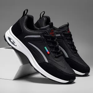 Men's Fashion Road Running Shoes - Casual & Sporty, Two-Tone Design with Air Cushion, Durable Rubber Sole, Comfortable Fabric Lining, Lace-Up, Low-Top Sneakers for All Seasons