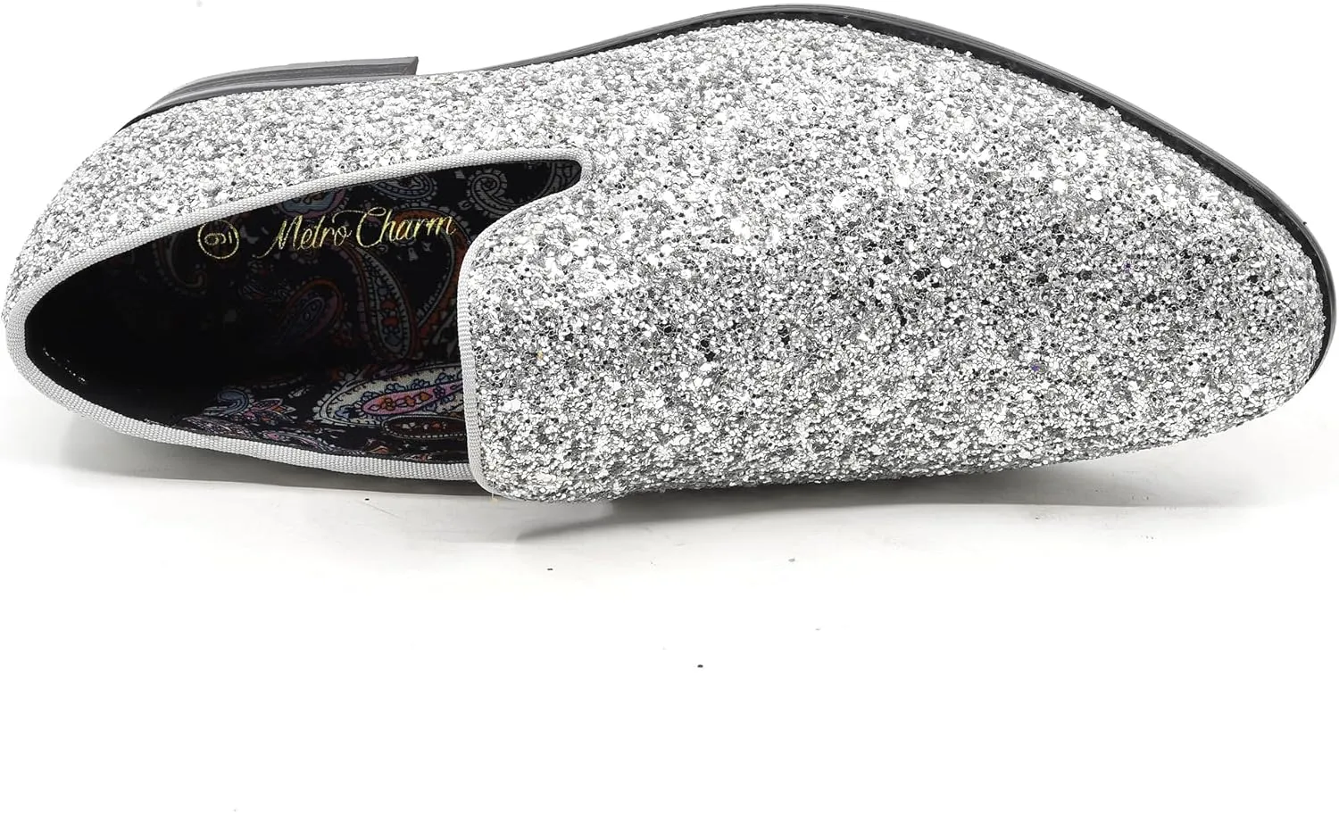 Men's Fashion Smoking Sparkly Glitter Sequin Dress Tuxedo Loafers Slip On Shoes SM-04