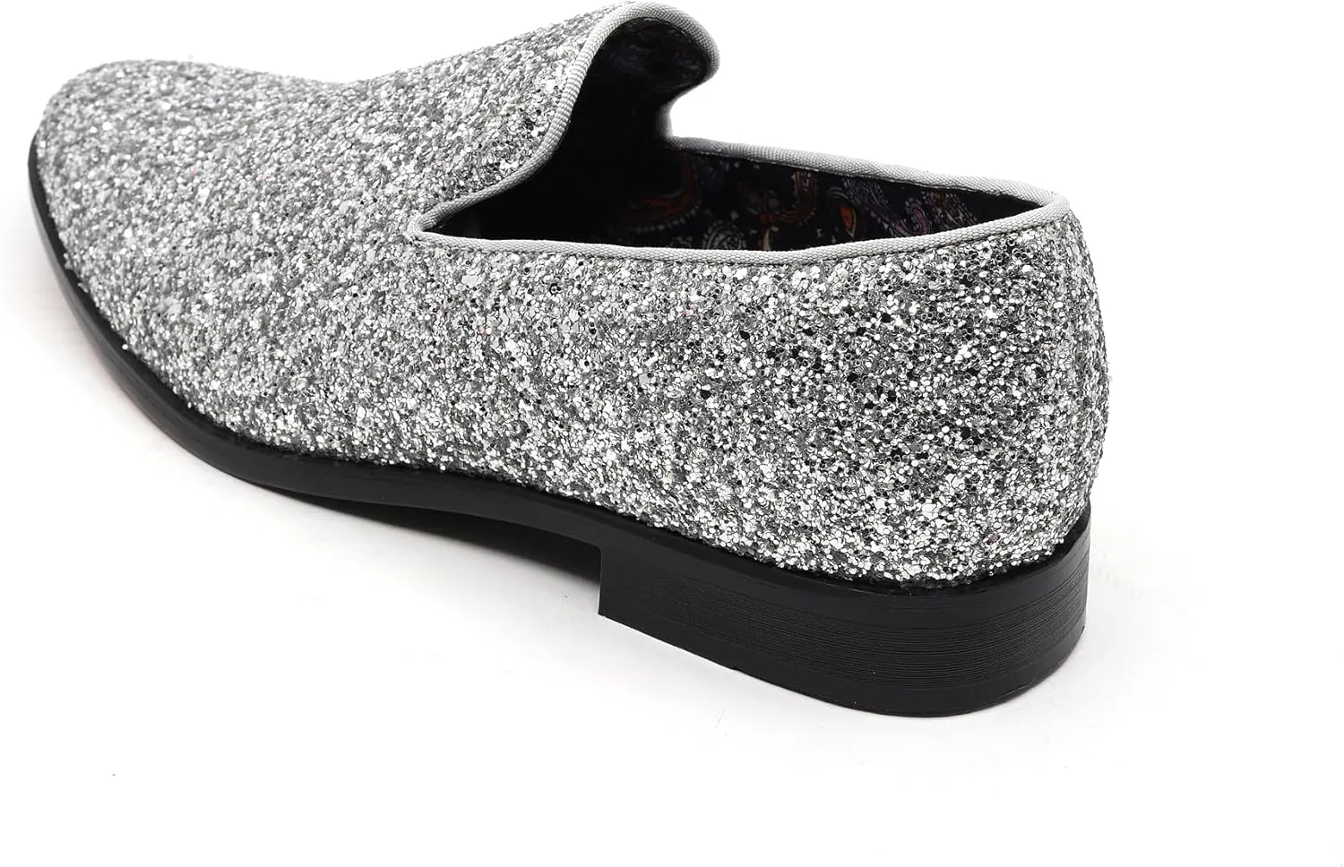 Men's Fashion Smoking Sparkly Glitter Sequin Dress Tuxedo Loafers Slip On Shoes SM-04