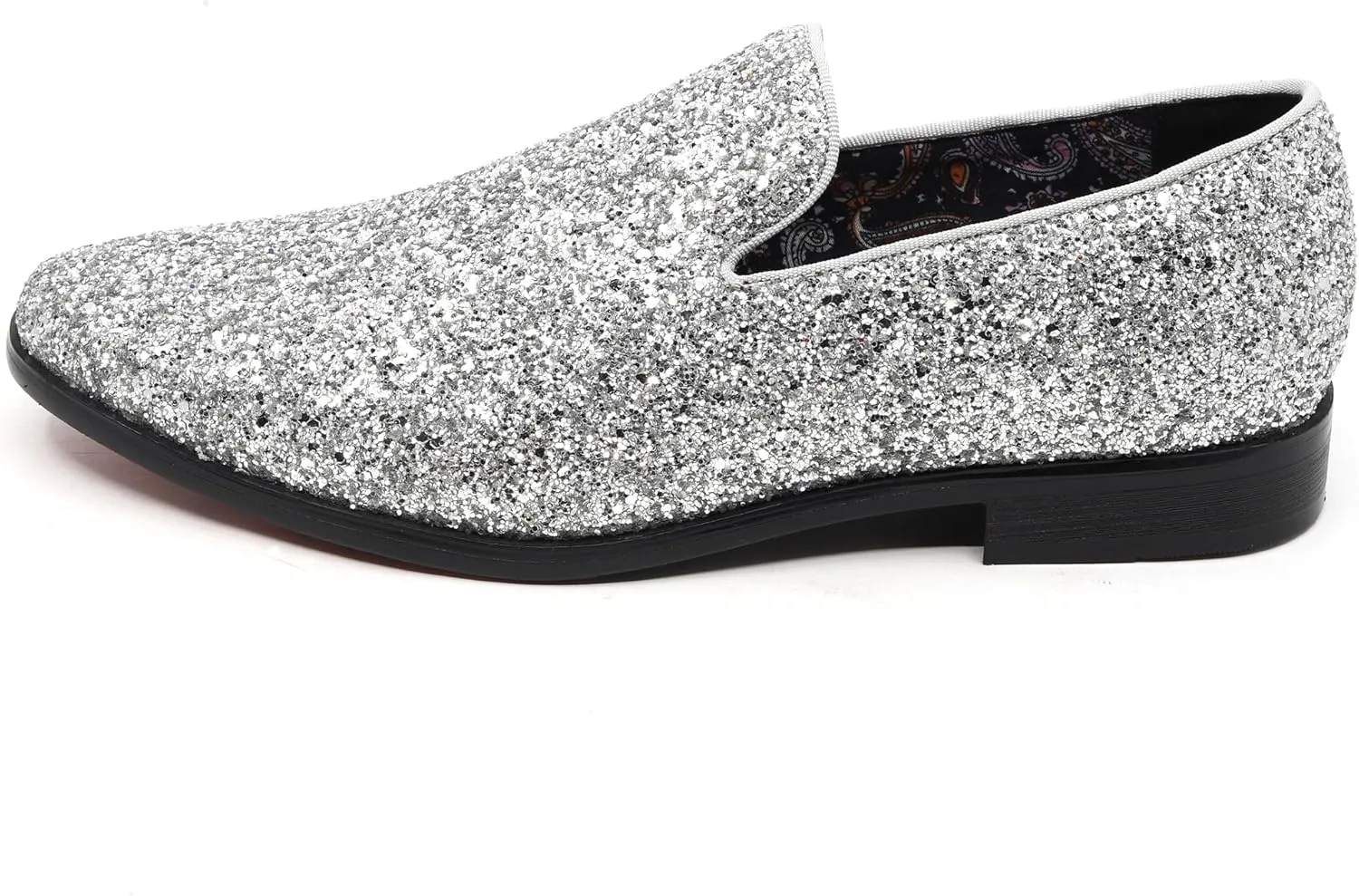 Men's Fashion Smoking Sparkly Glitter Sequin Dress Tuxedo Loafers Slip On Shoes SM-04
