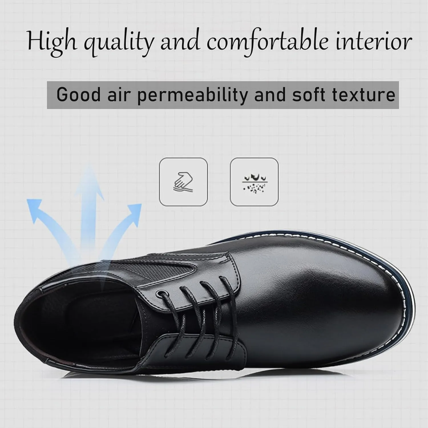 Men's Leather Dress Flat Oxford Shoes Slip On Lace Up Causal Shoes Fashion Walking Shoes Business Office Party Comfort Loafers