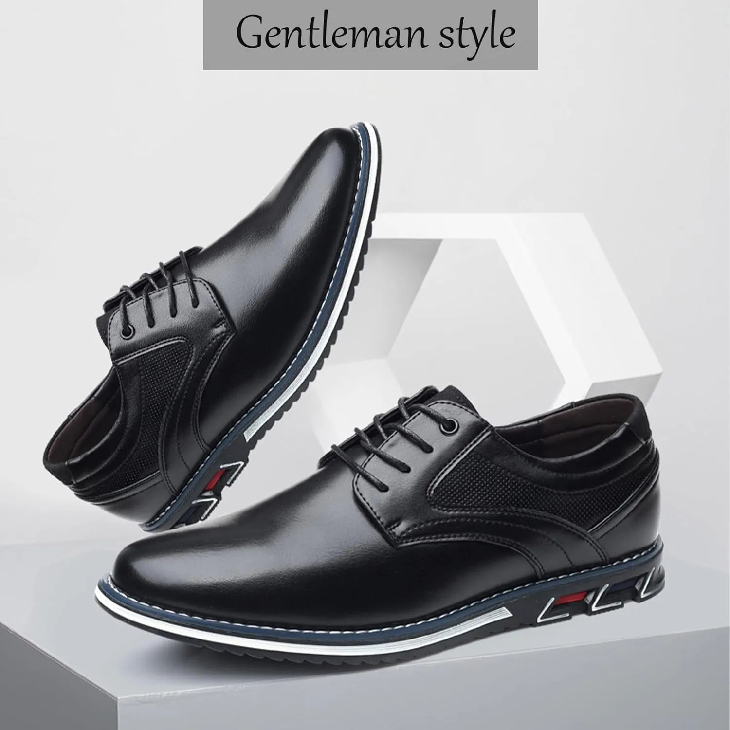 Men's Leather Dress Flat Oxford Shoes Slip On Lace Up Causal Shoes Fashion Walking Shoes Business Office Party Comfort Loafers
