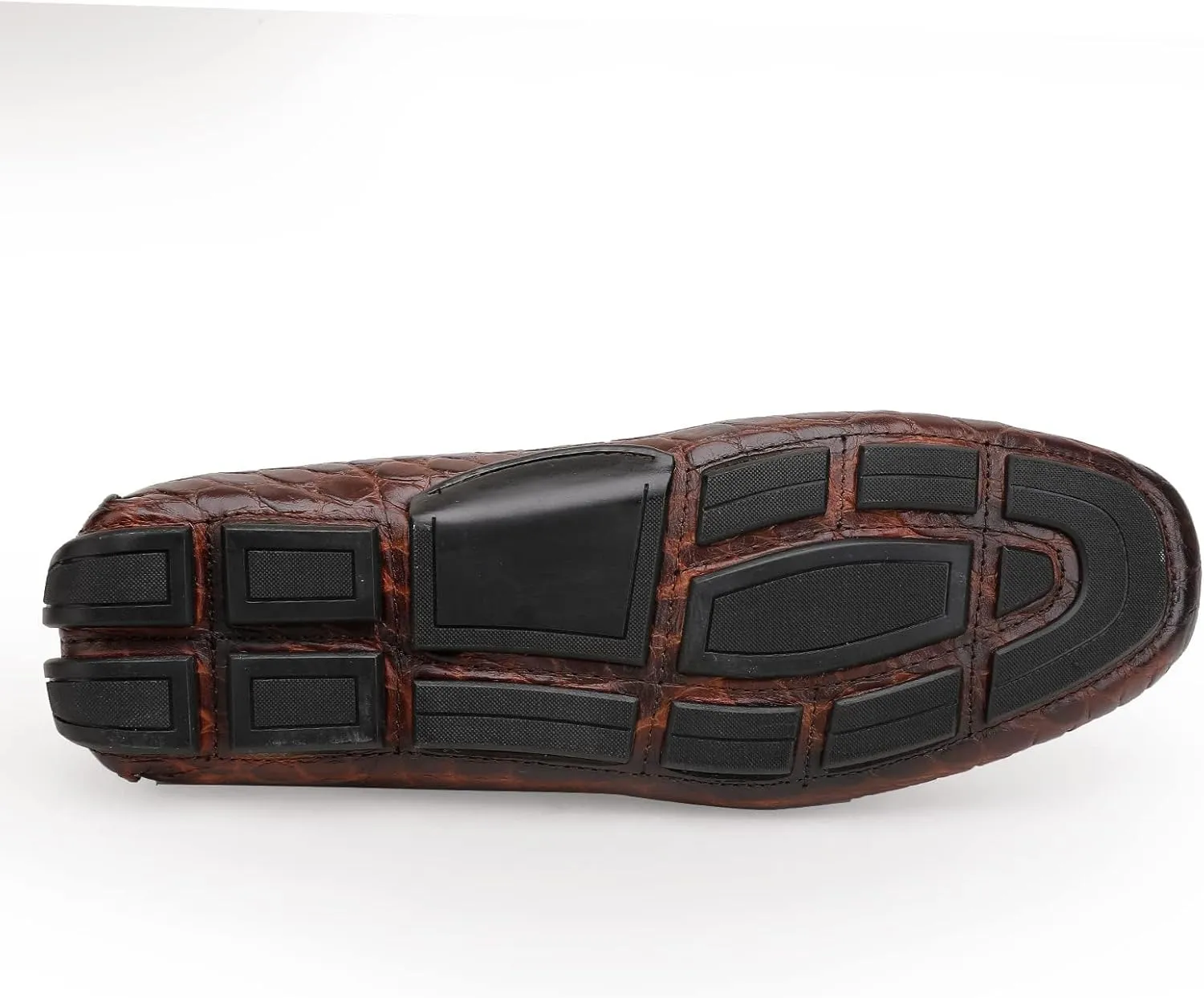 Men's Leather Driving Moccasin, Crocodile Printed Slip on Dress Shoes with Buckle Party Wedding Shoes Slip-on Loafers for Mens