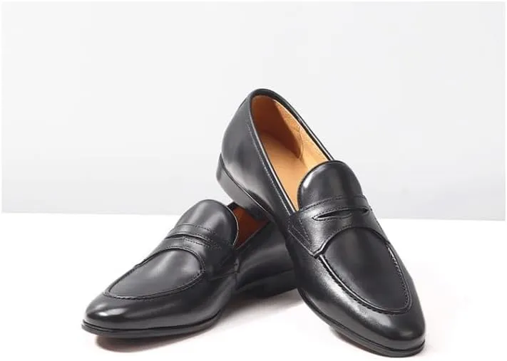 Men's Leather Loafers with Quilted Inserts Diamond Stitching Accents for Luxury Yacht Parties & Marina Social Gatherings