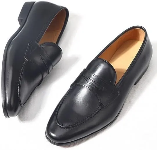 Men's Leather Loafers with Quilted Inserts Diamond Stitching Accents for Luxury Yacht Parties & Marina Social Gatherings