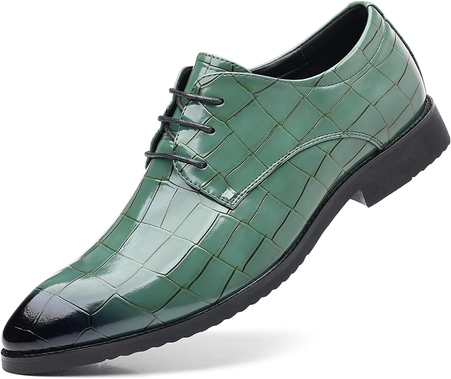 Men's Leather Print Lace Up Oxfords Fashion Classic Pointed Toe Comfortable Slip-on Loafers Wedding Prom Formal Dress Casual Shoes for Men