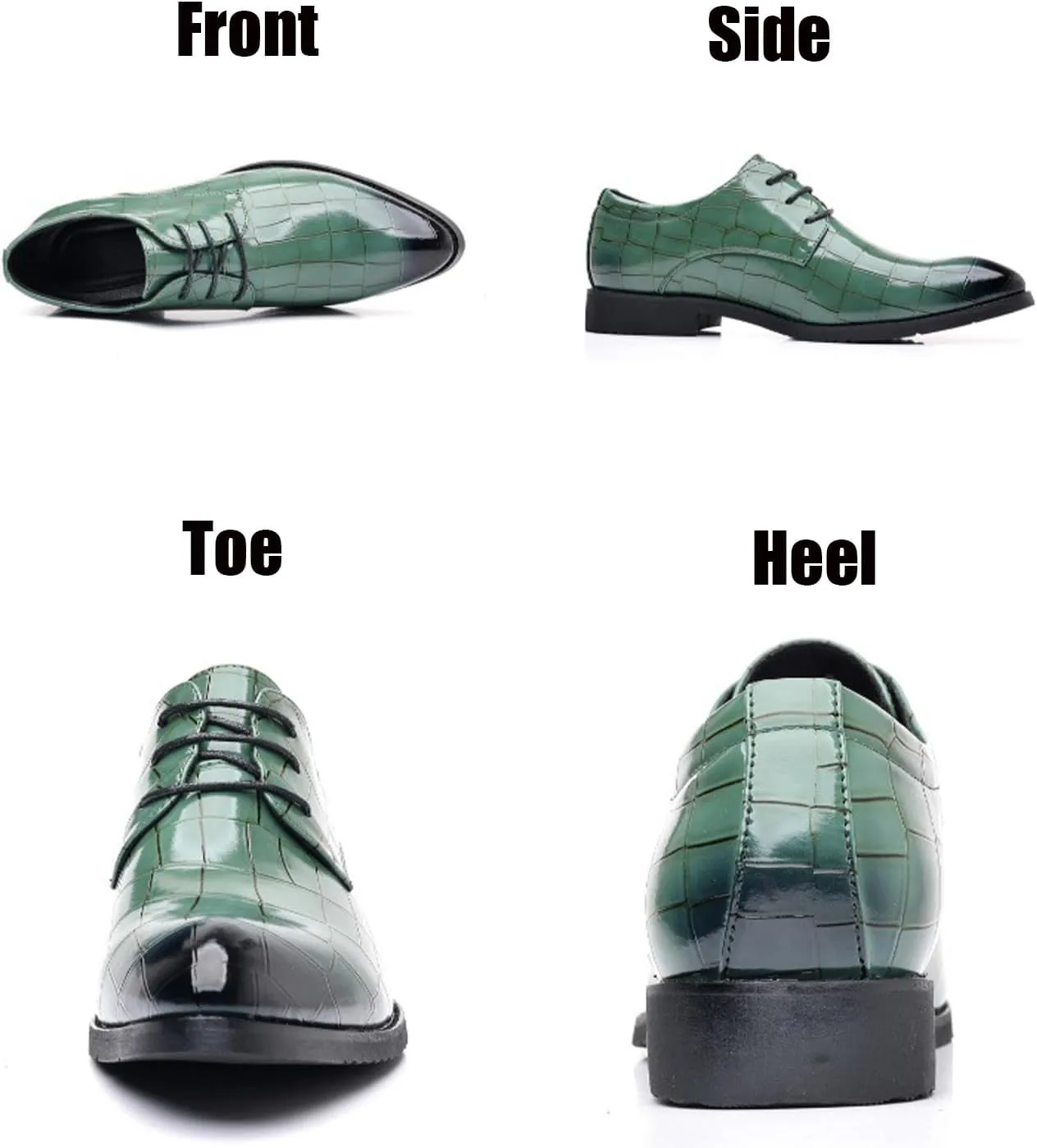 Men's Leather Print Lace Up Oxfords Fashion Classic Pointed Toe Comfortable Slip-on Loafers Wedding Prom Formal Dress Casual Shoes for Men