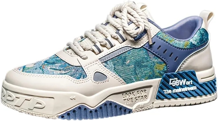 Men's Letter Printed Fashion Skateboard Shoes, Casual Sneakers, Outdoor Men's Street Style Shoes