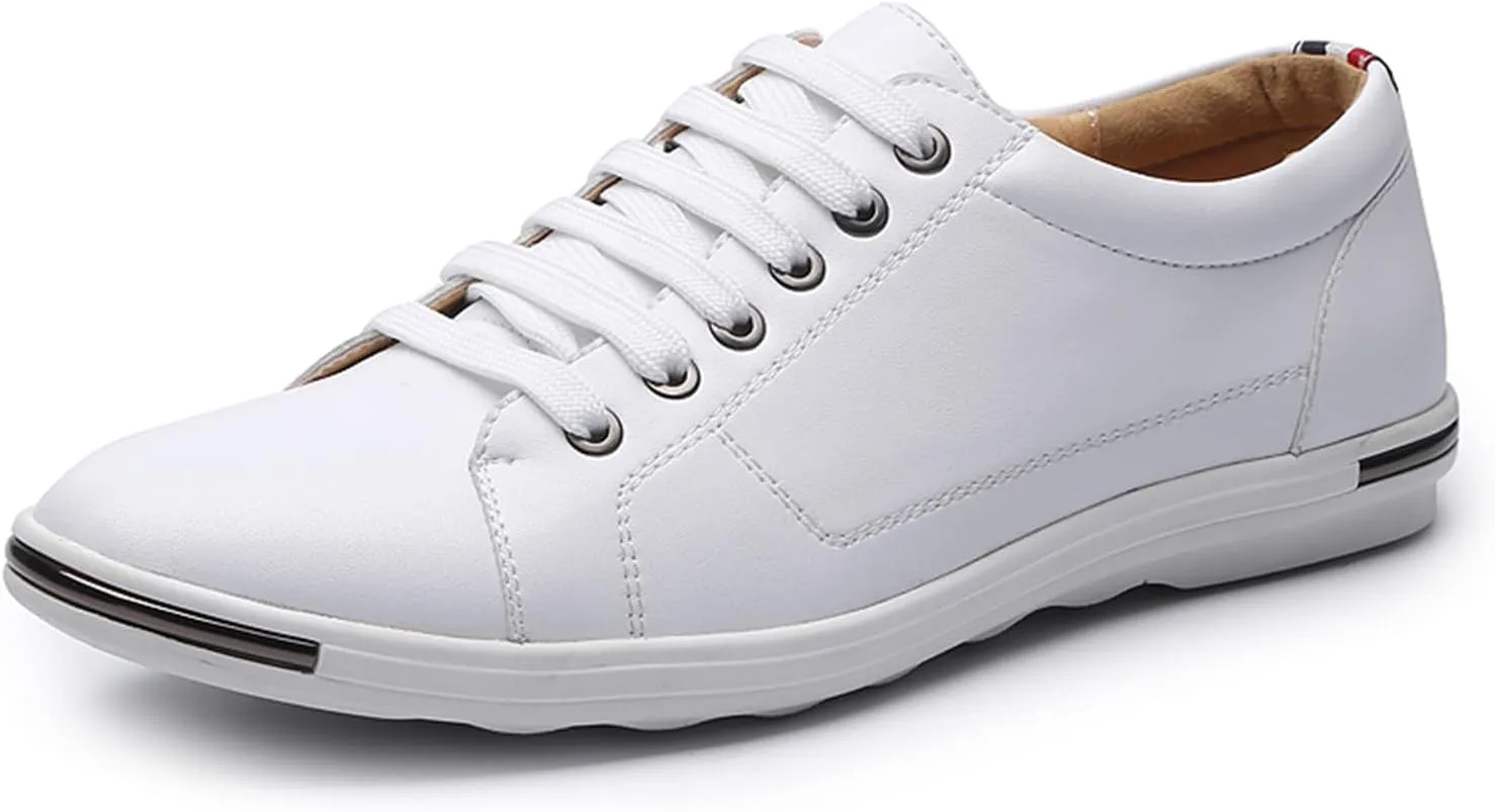 Men's Low Top Oxford Shoes Lace-Up Comfort Walking Casual Driving Shoes Fashion Flat Sneakers Round Toe Business Dress Shoes