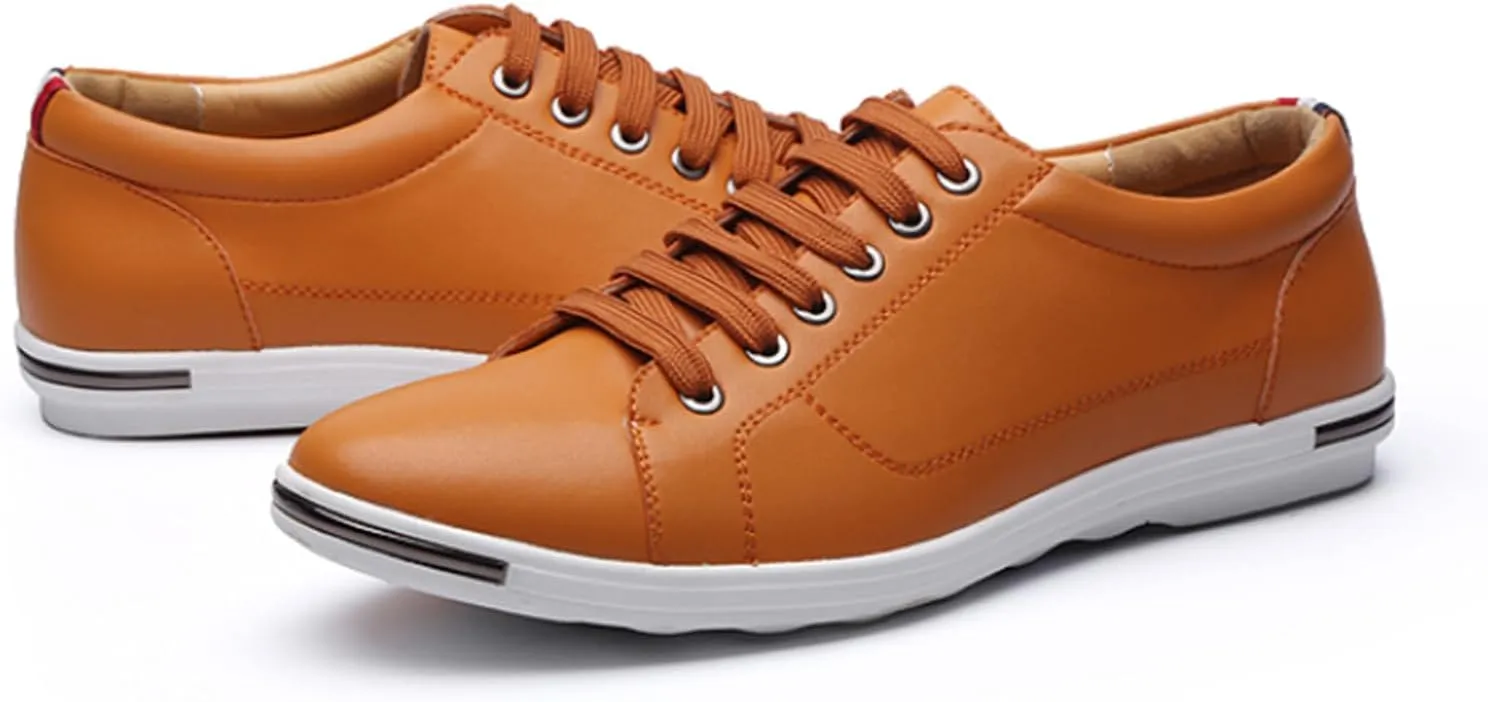 Men's Low Top Oxford Shoes Lace-Up Comfort Walking Casual Driving Shoes Fashion Flat Sneakers Round Toe Business Dress Shoes