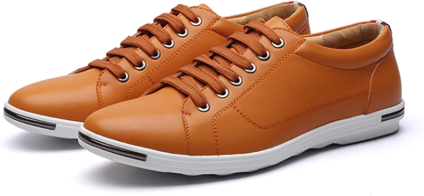 Men's Low Top Oxford Shoes Lace-Up Comfort Walking Casual Driving Shoes Fashion Flat Sneakers Round Toe Business Dress Shoes