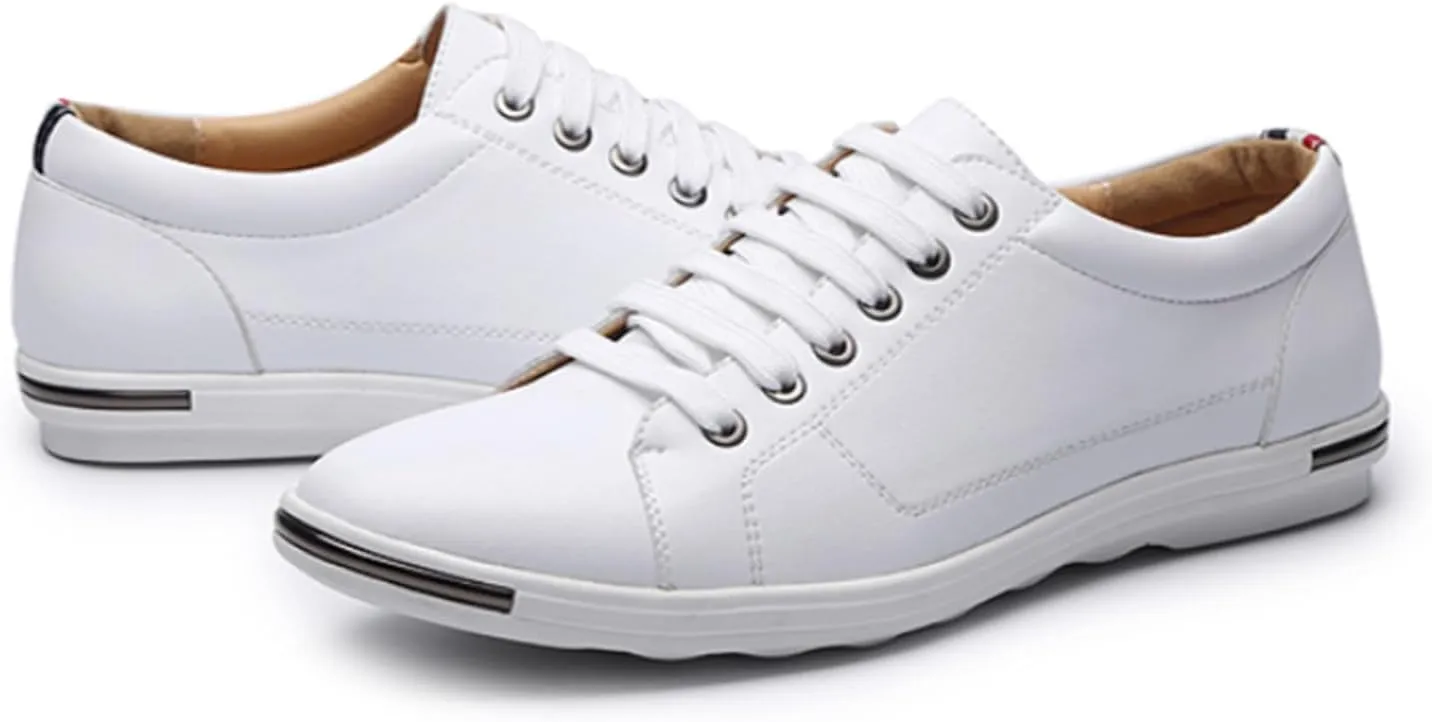 Men's Low Top Oxford Shoes Lace-Up Comfort Walking Casual Driving Shoes Fashion Flat Sneakers Round Toe Business Dress Shoes