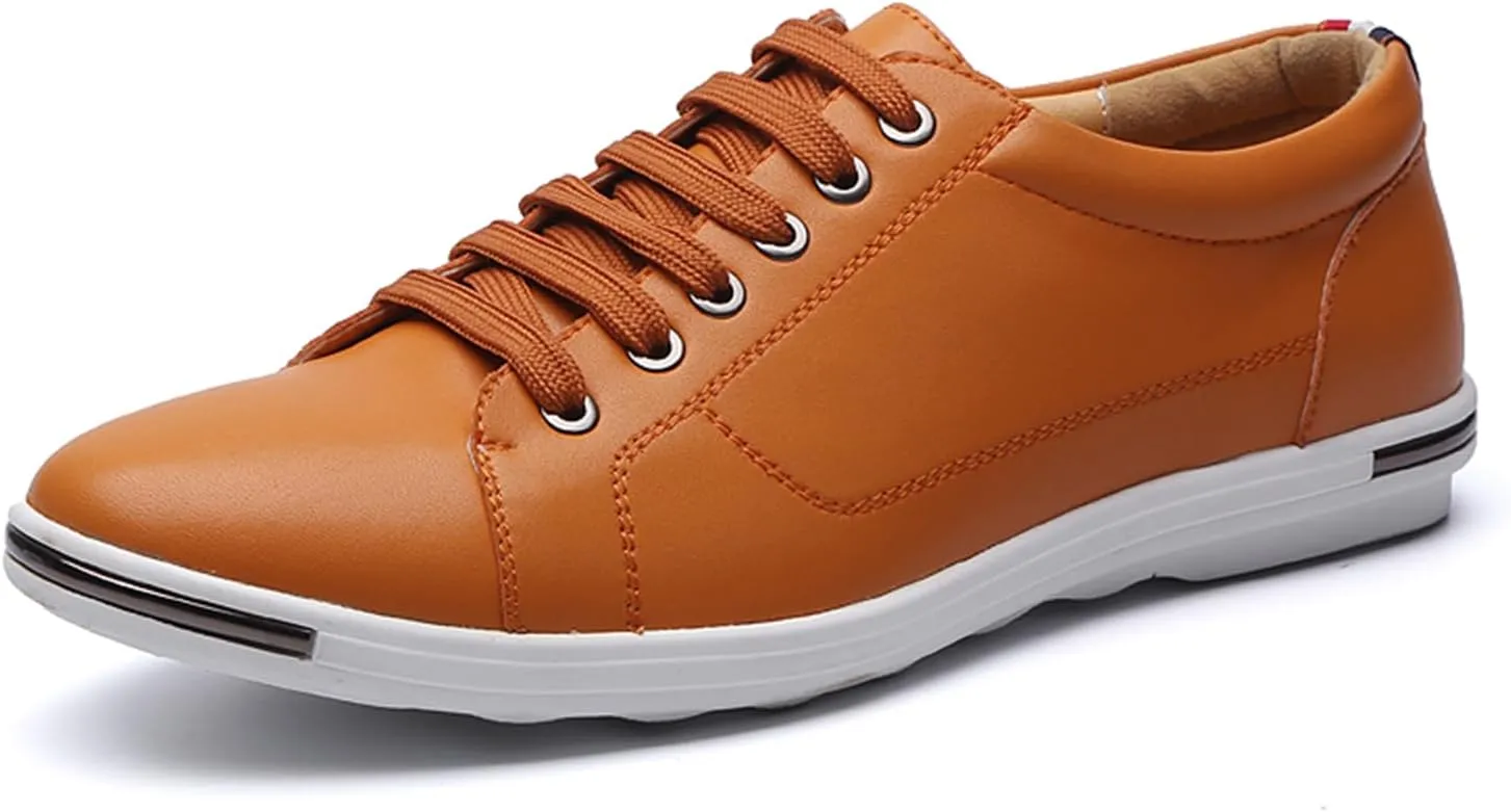 Men's Low Top Oxford Shoes Lace-Up Comfort Walking Casual Driving Shoes Fashion Flat Sneakers Round Toe Business Dress Shoes