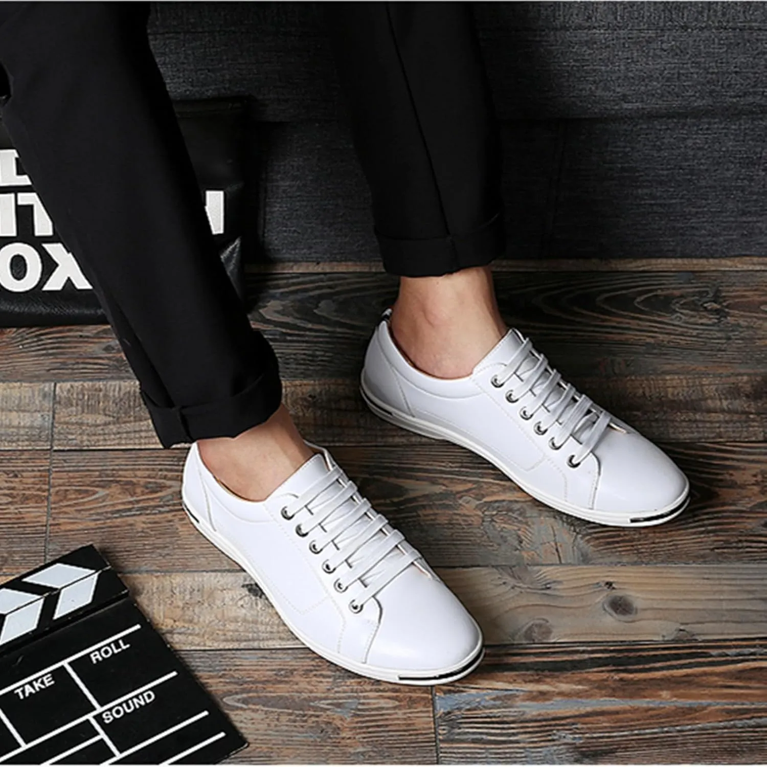 Men's Low Top Oxford Shoes Lace-Up Comfort Walking Casual Driving Shoes Fashion Flat Sneakers Round Toe Business Dress Shoes