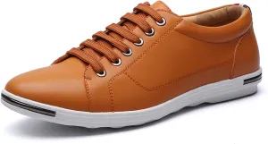 Men's Low Top Oxford Shoes Lace-Up Comfort Walking Casual Driving Shoes Fashion Flat Sneakers Round Toe Business Dress Shoes