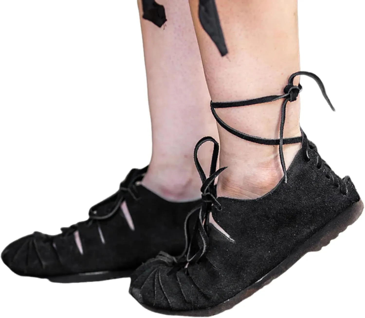 Mens Medieval Renaissance Shoes Vintage Lace Up Pirate Gladiator Tied Roman Sandal Viking Halloween Stage Cosplay