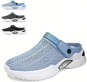 Men's Orthopedic Hollow-Out Summer Sandals, Comfortable Slip On Shoes with Arch Support, Knit Mesh Walking Shoes Beach Sandals