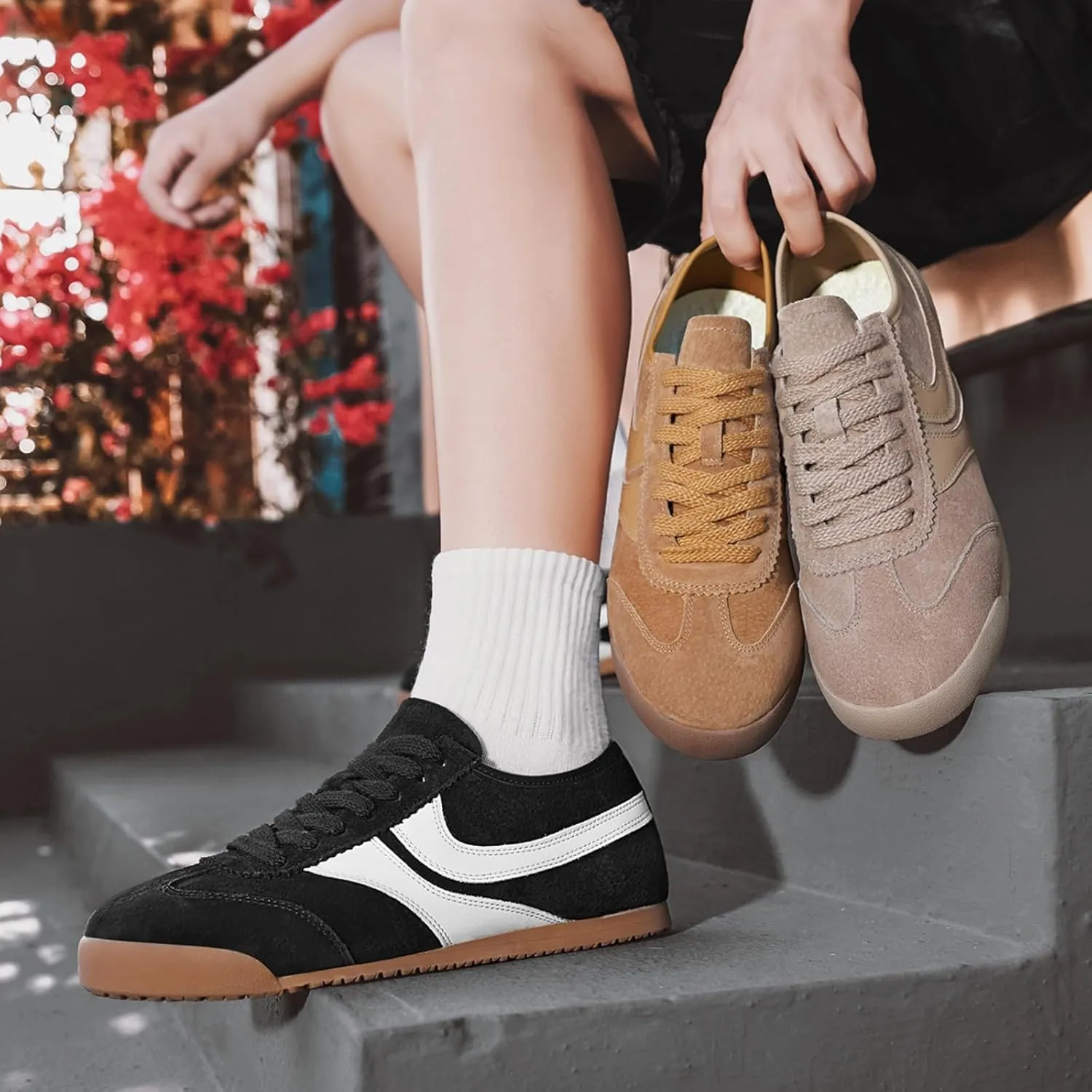 Men's Outdoor Casual Shoes Comfortable Flat Sneakers for Sports Walking Classic Fashionable Design with Breathable Non-Slip Lightweight Athletic Footwear
