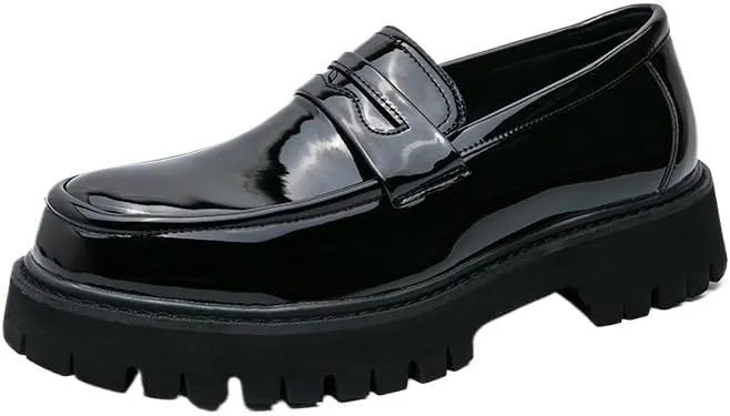 Men's Personality Formal Slip-Ons, Hairstylist Loafers, Teenagers' Fringe Patent Leather Ins Style Casual Fashion Shoes