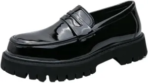 Men's Personality Formal Slip-Ons, Hairstylist Loafers, Teenagers' Fringe Patent Leather Ins Style Casual Fashion Shoes