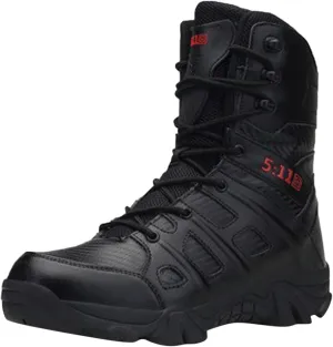Men's Shoes High Top Lace Up Sports Casual Shoes Outdoor Desert Boots Short Boots Nonslip Cowboy Boots for Men (Black, 9)
